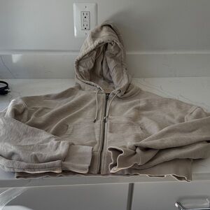 Sweaty Betty Beige Zip-Up Hoodie